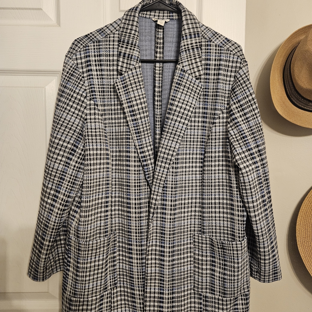 Cato Black and White Plaid Blazer
